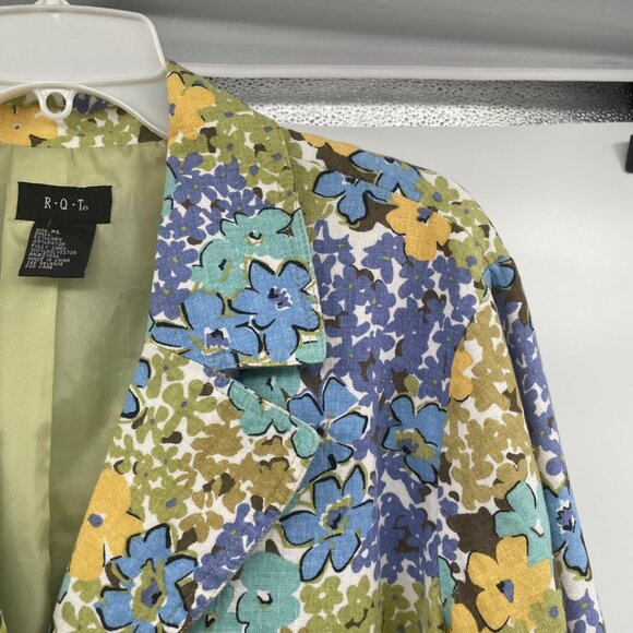 RQT Womens Floral Single Button Blazer Multicolor Size XL Pockets - Picture 4 of 8